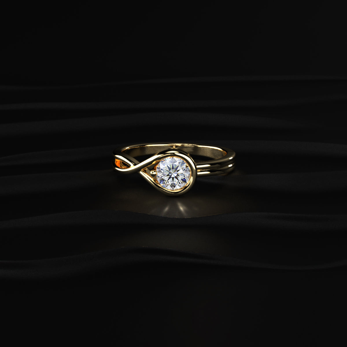 Solitaire Round Diamond Infinity Promise Ring | Earthly jewels