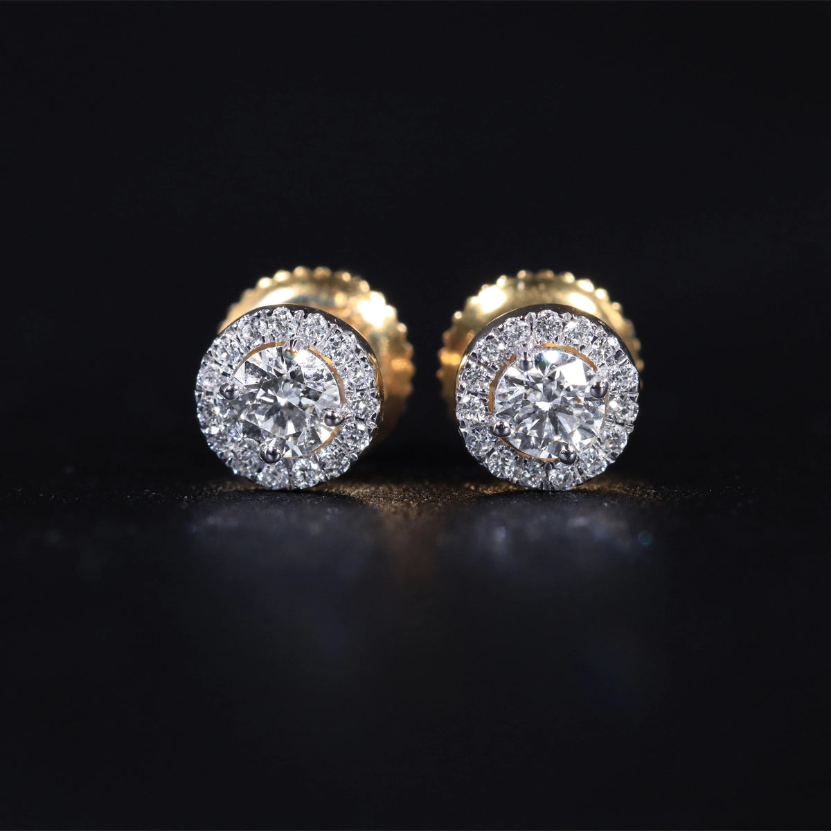 Round Halo Earrings
