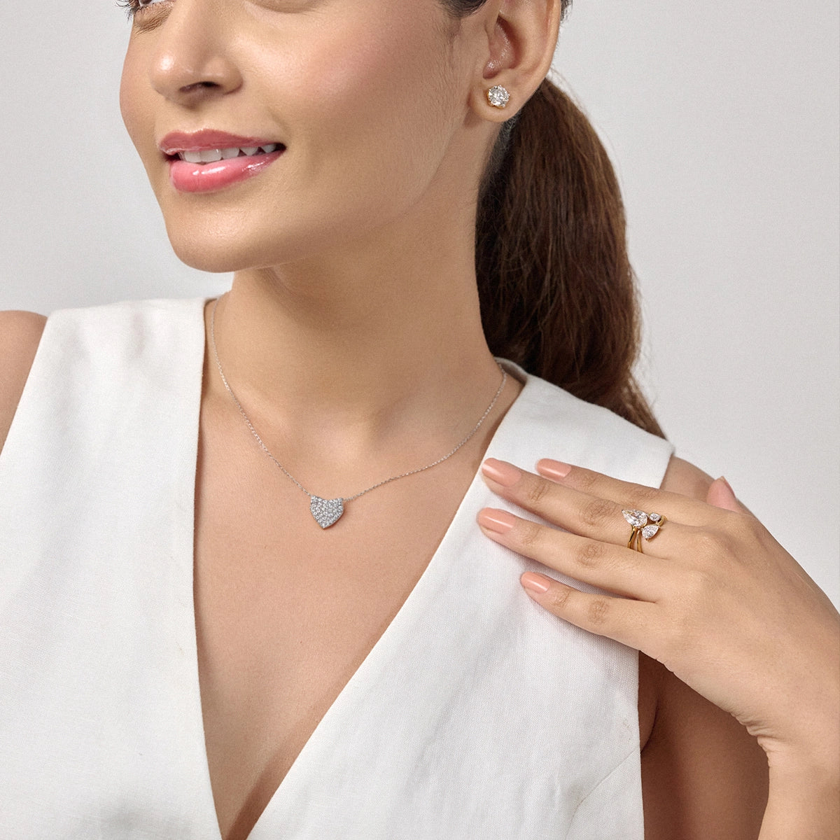 Chloe Heart Diamond Necklace | Earthly Jewels