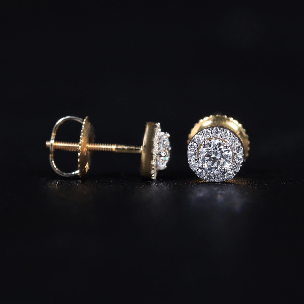 Round Halo Earrings