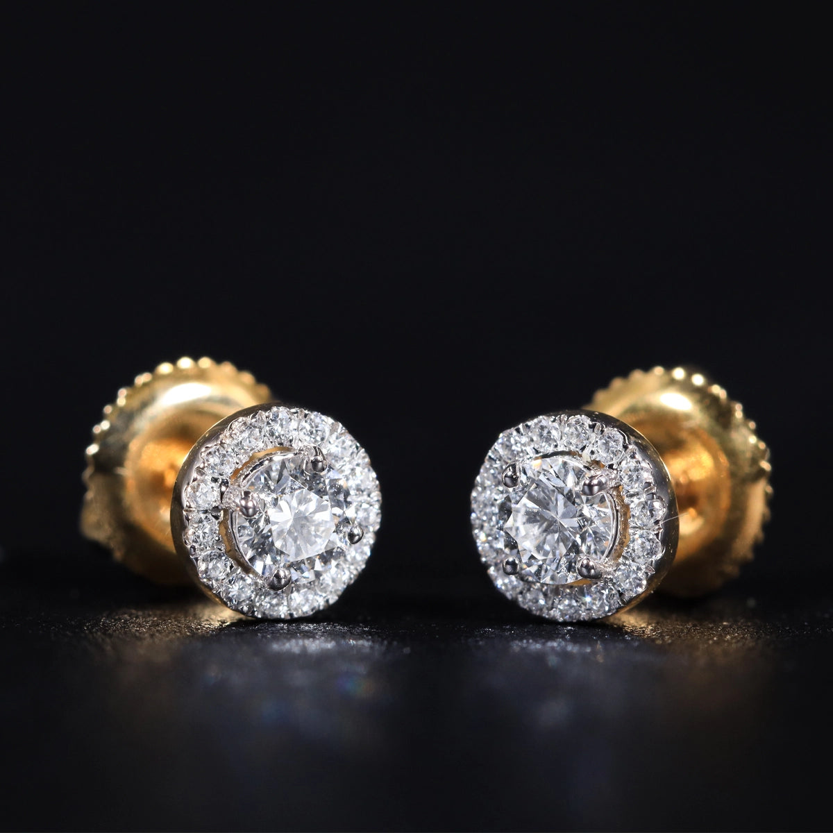 Round Halo Earrings