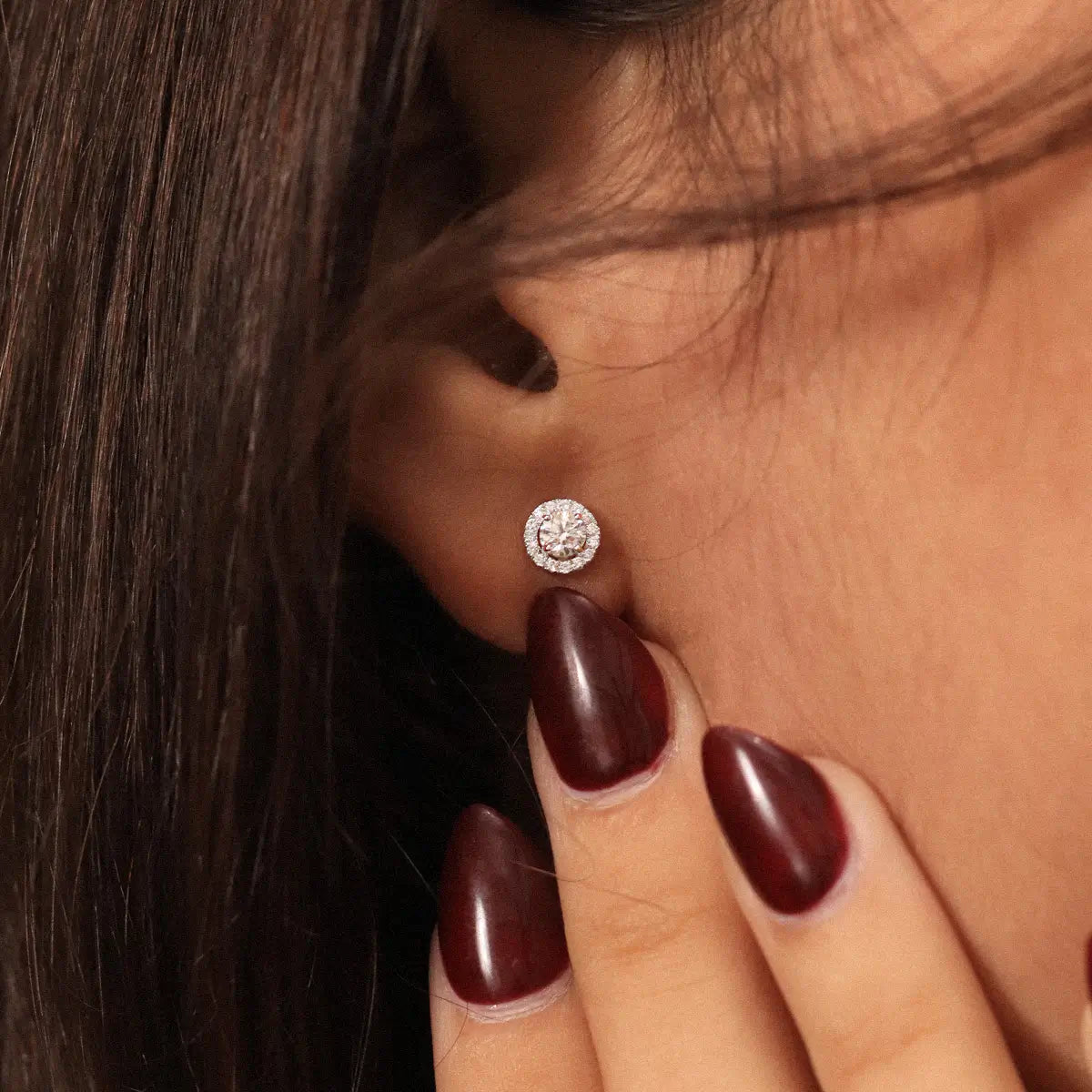 Round Halo Earrings
