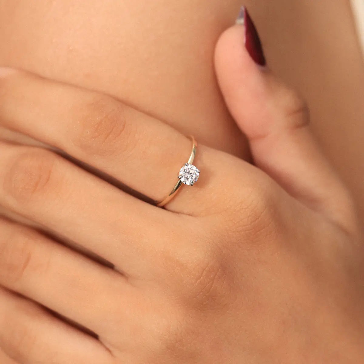 Round Diamond Tulip Setting Ring