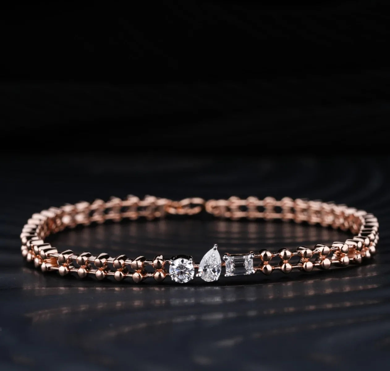 Multi Shape Diamond Trio Bracelet | Earthly Jewels
