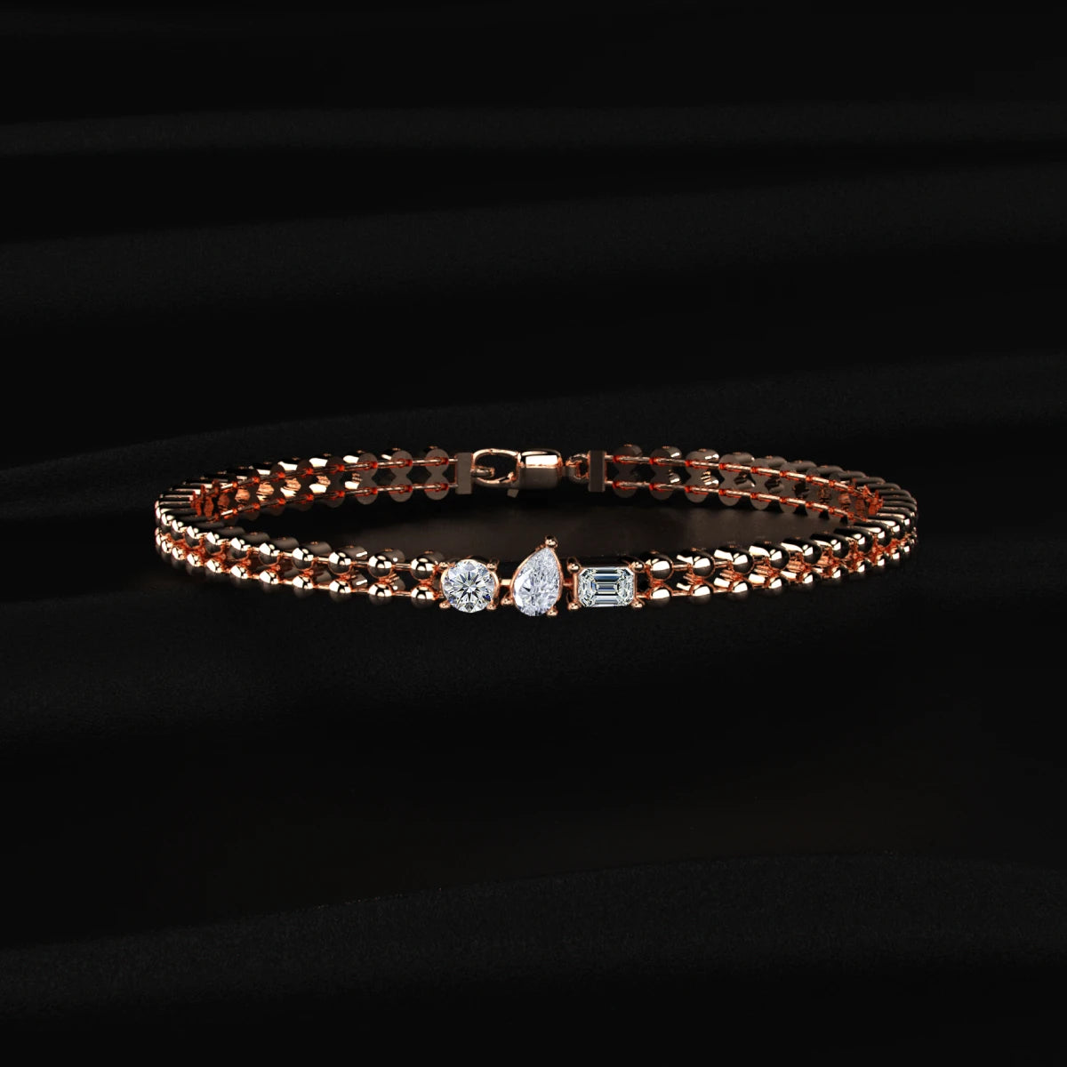 Multi Shape Diamond Trio Bracelet | Earthly Jewels