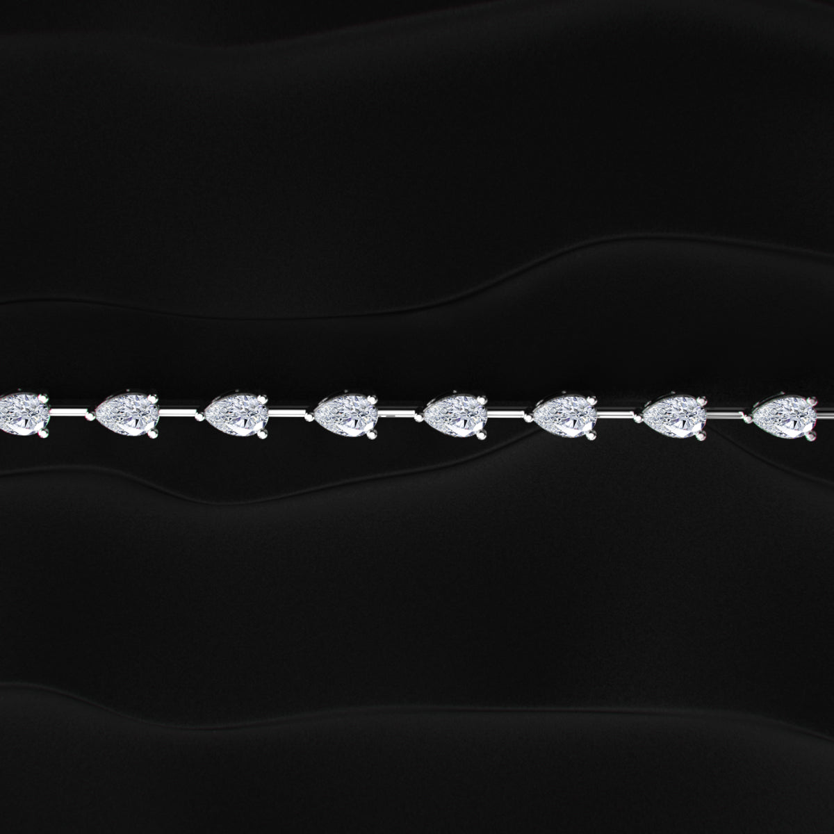 East West Pear Shaped Tennis Bracelet | Earthly jewels