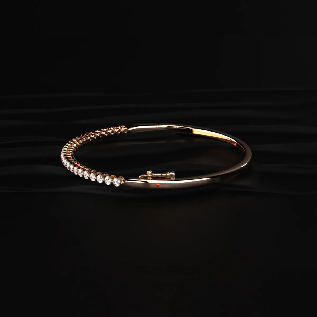 Classic Tennis Diamond Bangle Bracelet | Earthly Jewels