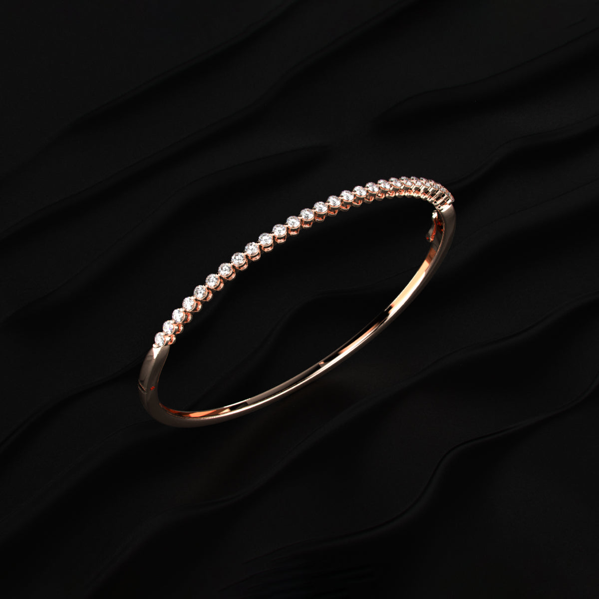 Classic Tennis Diamond Bangle Bracelet | Earthly Jewels