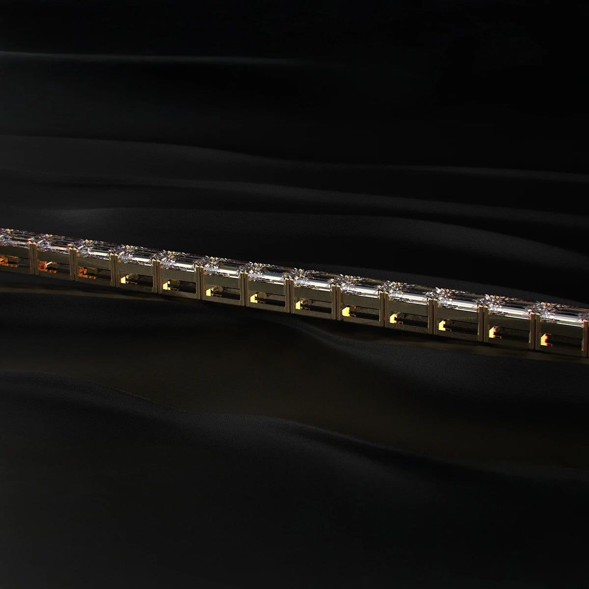 Emerald cut lab Diamond Tennis Bracelet | Earthly Jewels