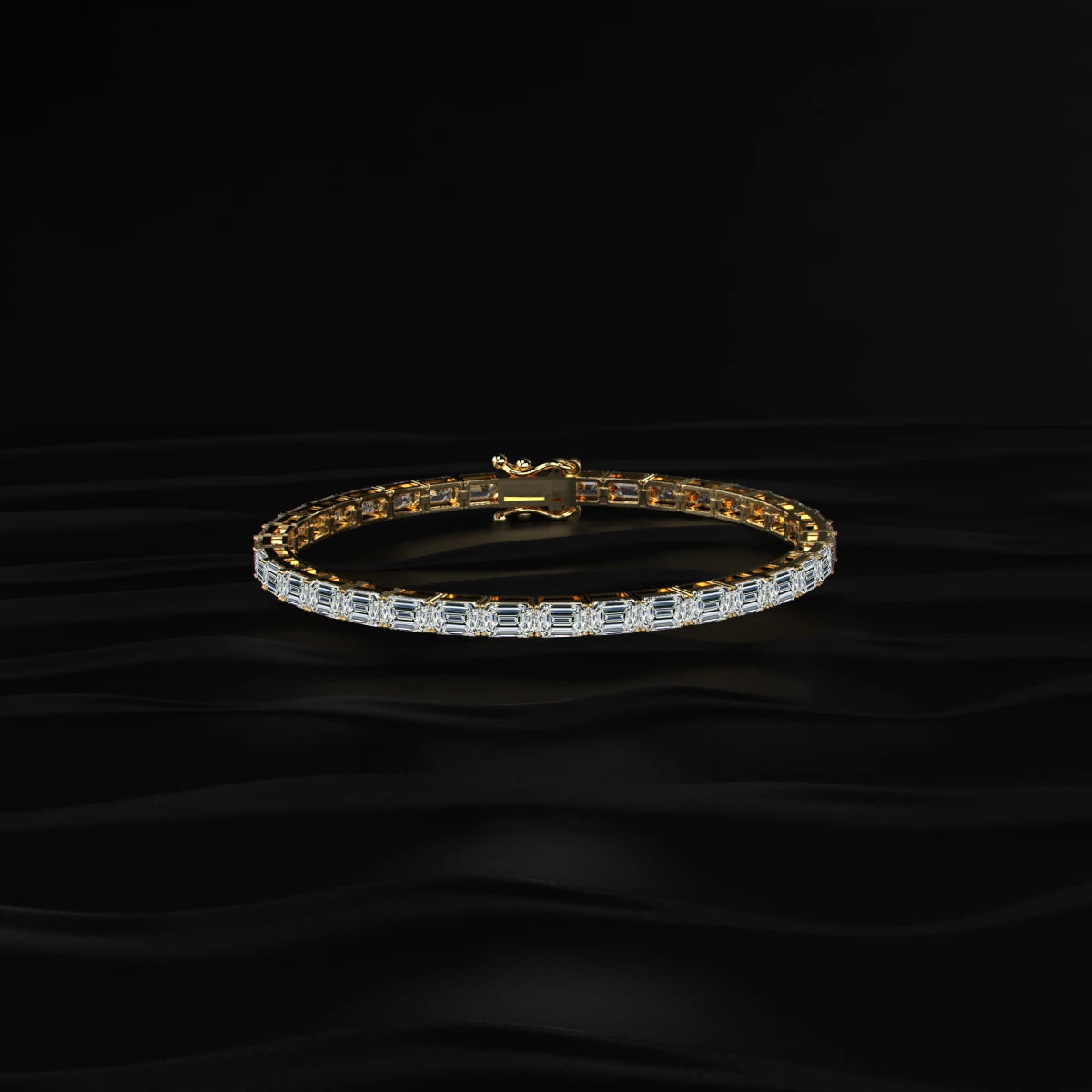 Emerald cut lab Diamond Tennis Bracelet | Earthly Jewels