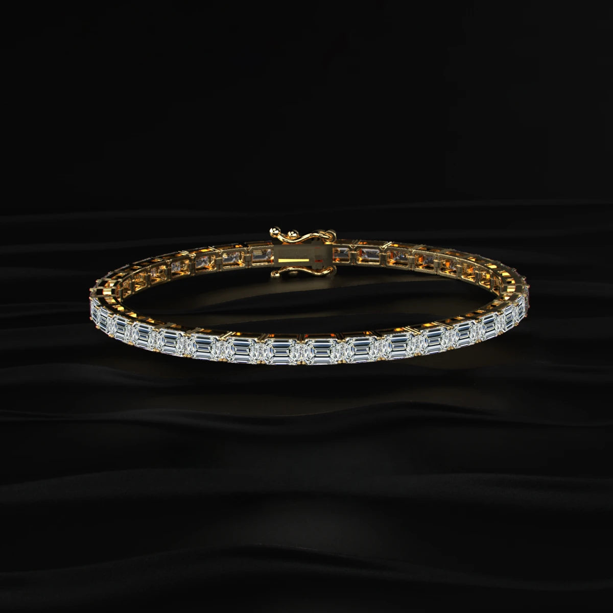Emerald cut lab Diamond Tennis Bracelet | Earthly Jewels