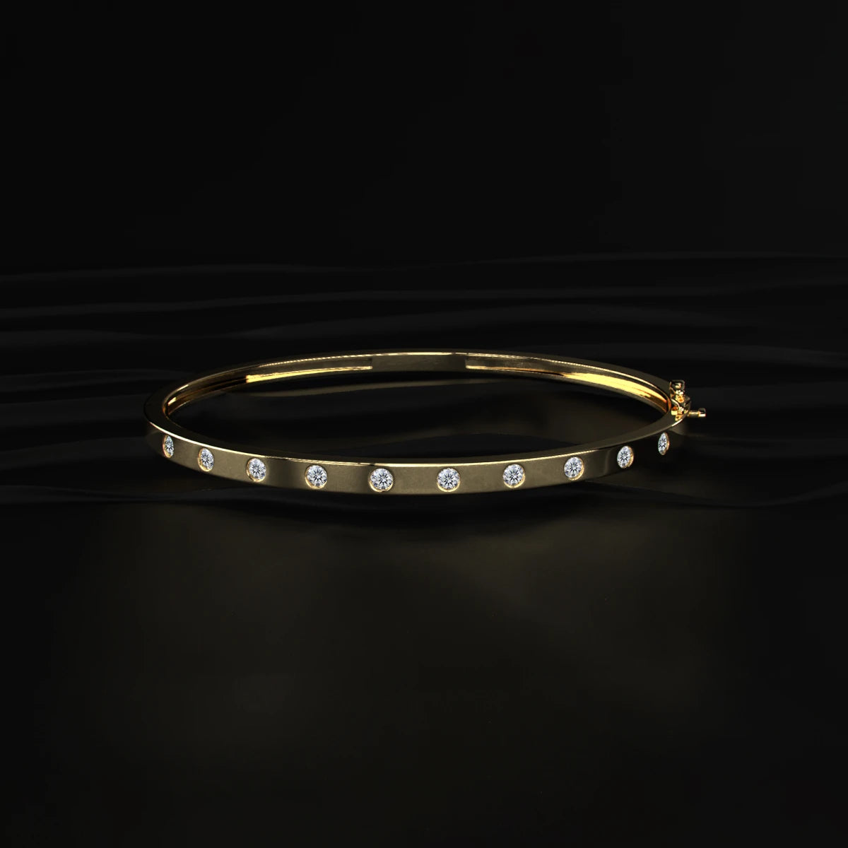 Flush Set Lab Diamond Openable Bangle Bracelet | Earthly Jewels