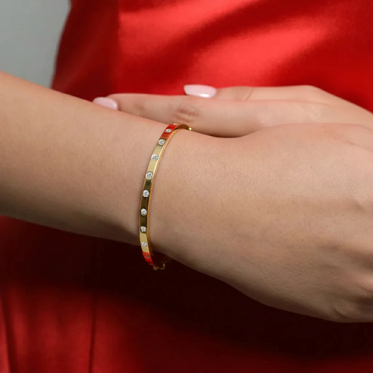 Flush Set Lab Diamond Openable Bangle Bracelet | Earthly Jewels