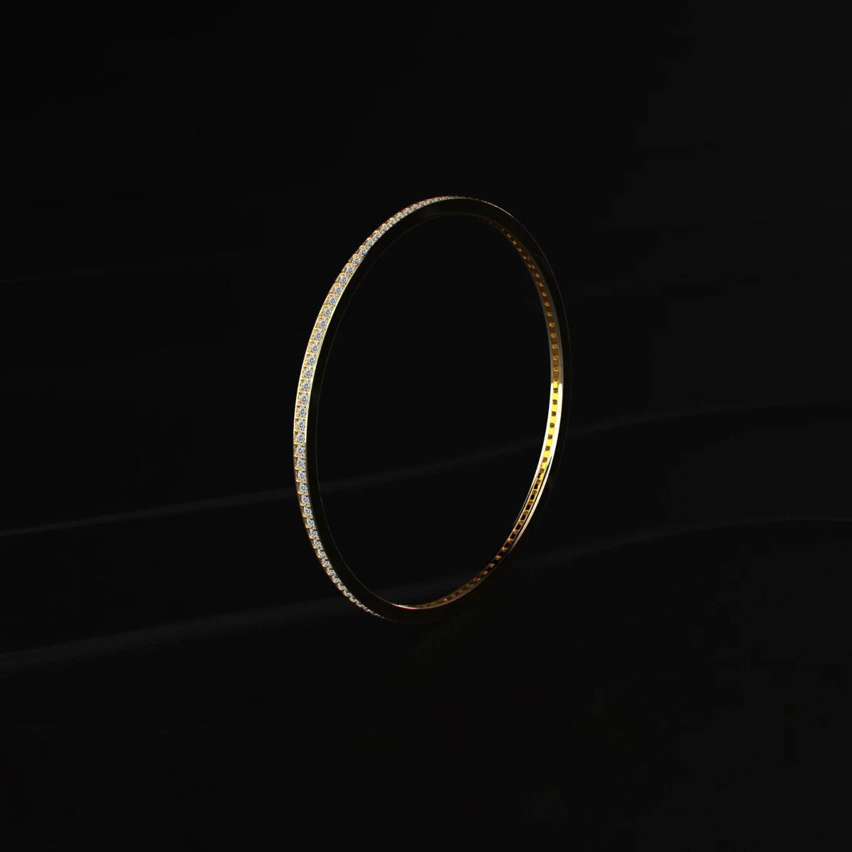 Round Brilliant Cut Diamond Tennis Bangle | Earthly Jewels