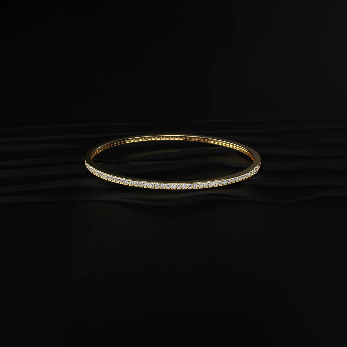 Round Brilliant Cut Diamond Tennis Bangle | Earthly Jewels