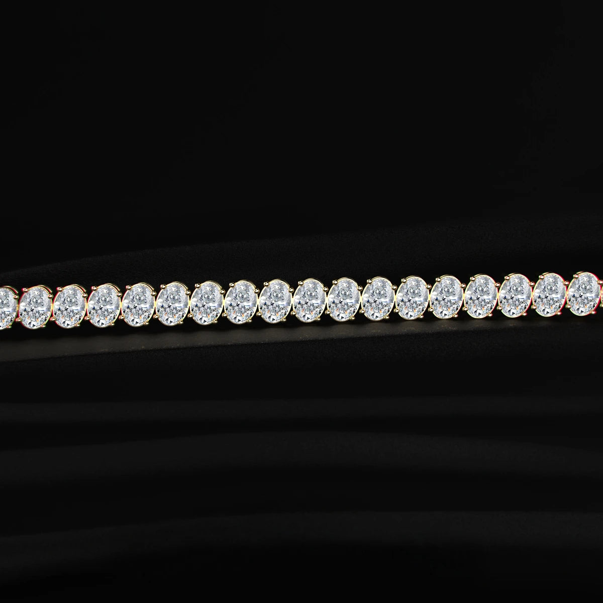 Oval cut natural diamond tennis bracelet