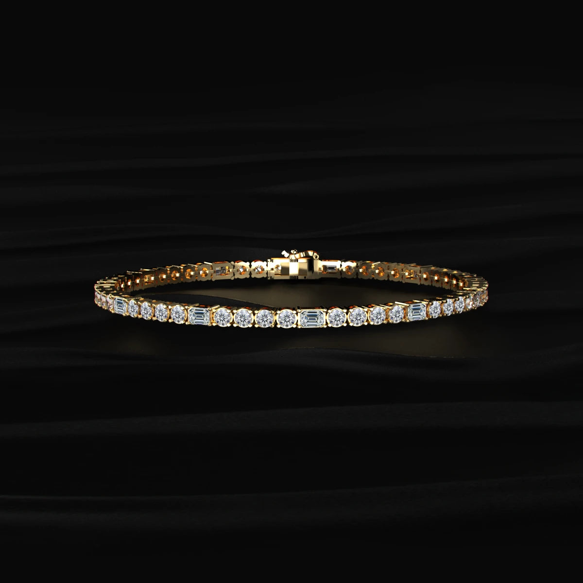 Mixed Cut Diamond Tennis Bracelet