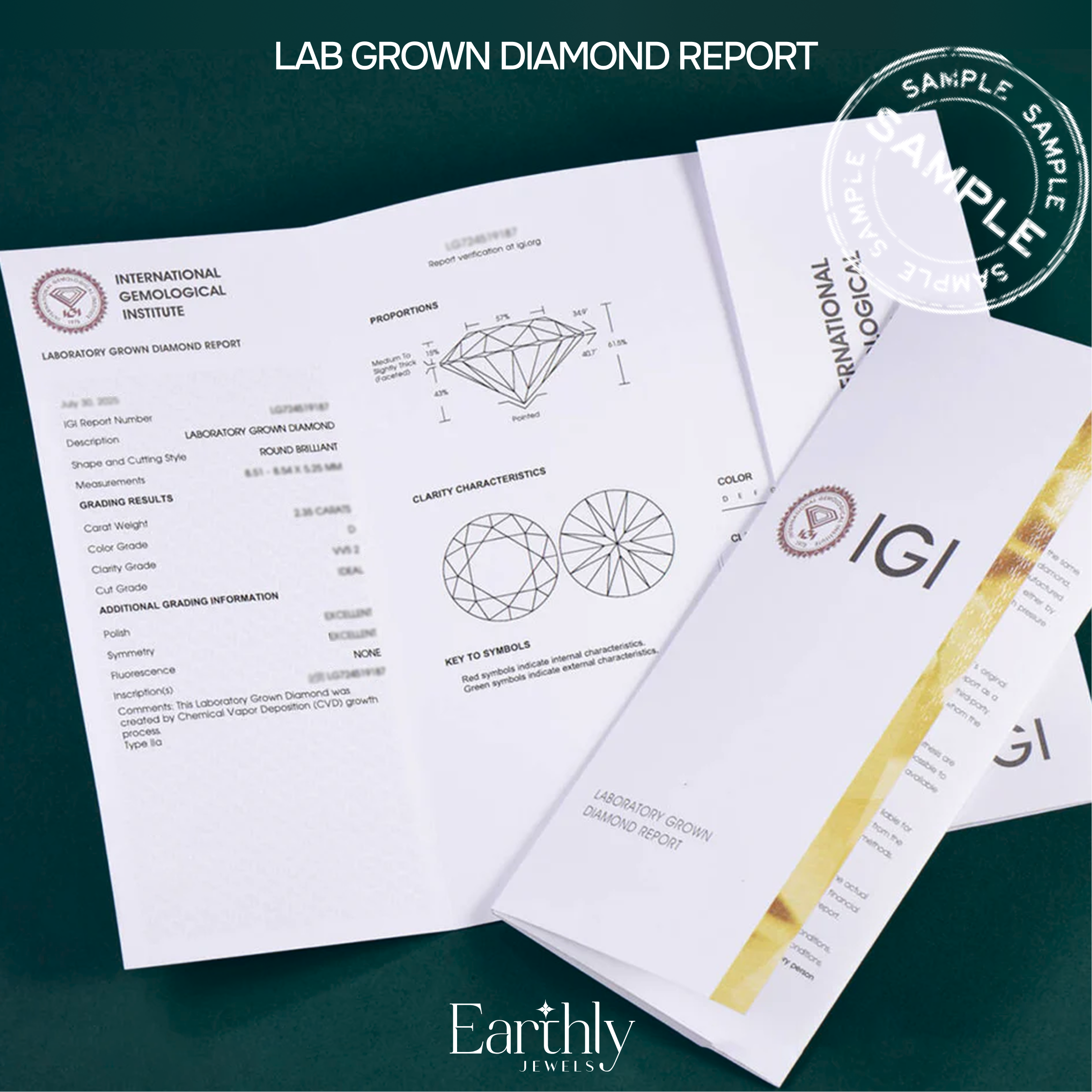 IGI- Lab Grown Diamond Report | Earthly Jewels #diamond-shape_oval #diamond-shape_round