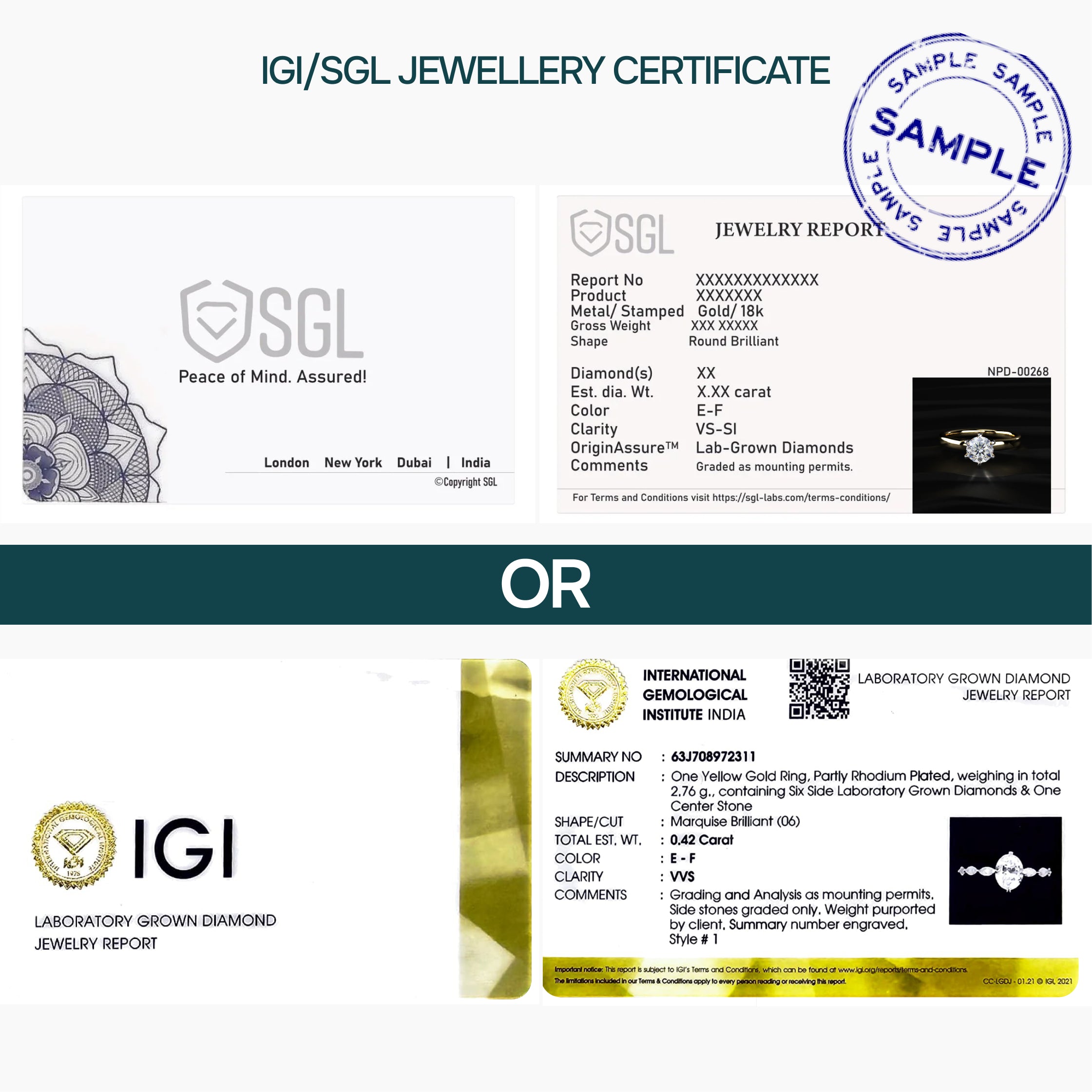 IGI-SGL JEWELLERY CERTIFICATE | Earthly Jewels