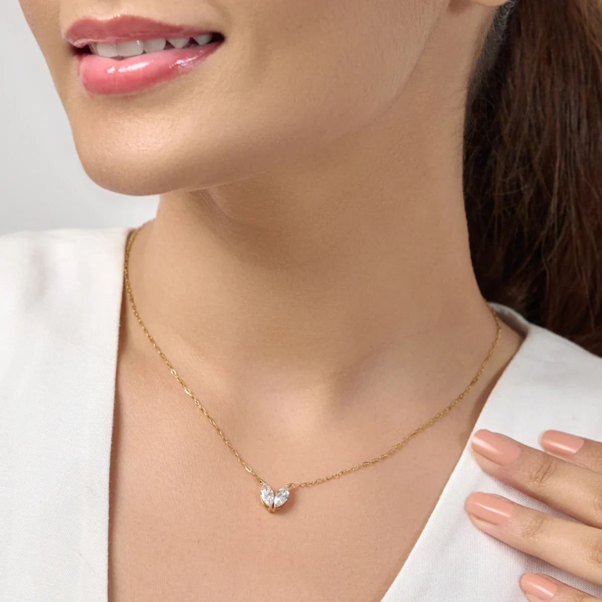 Marquise Shape Diamond Necklace | Earthly Jewels