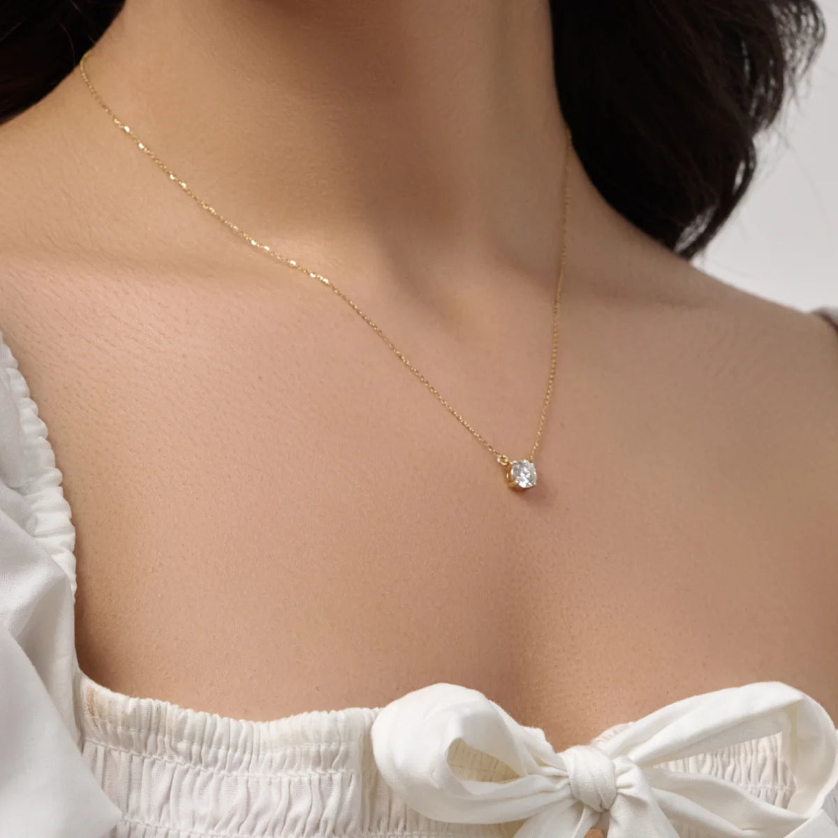 Round Diamond Solitaire Necklace | Earthly Jewels