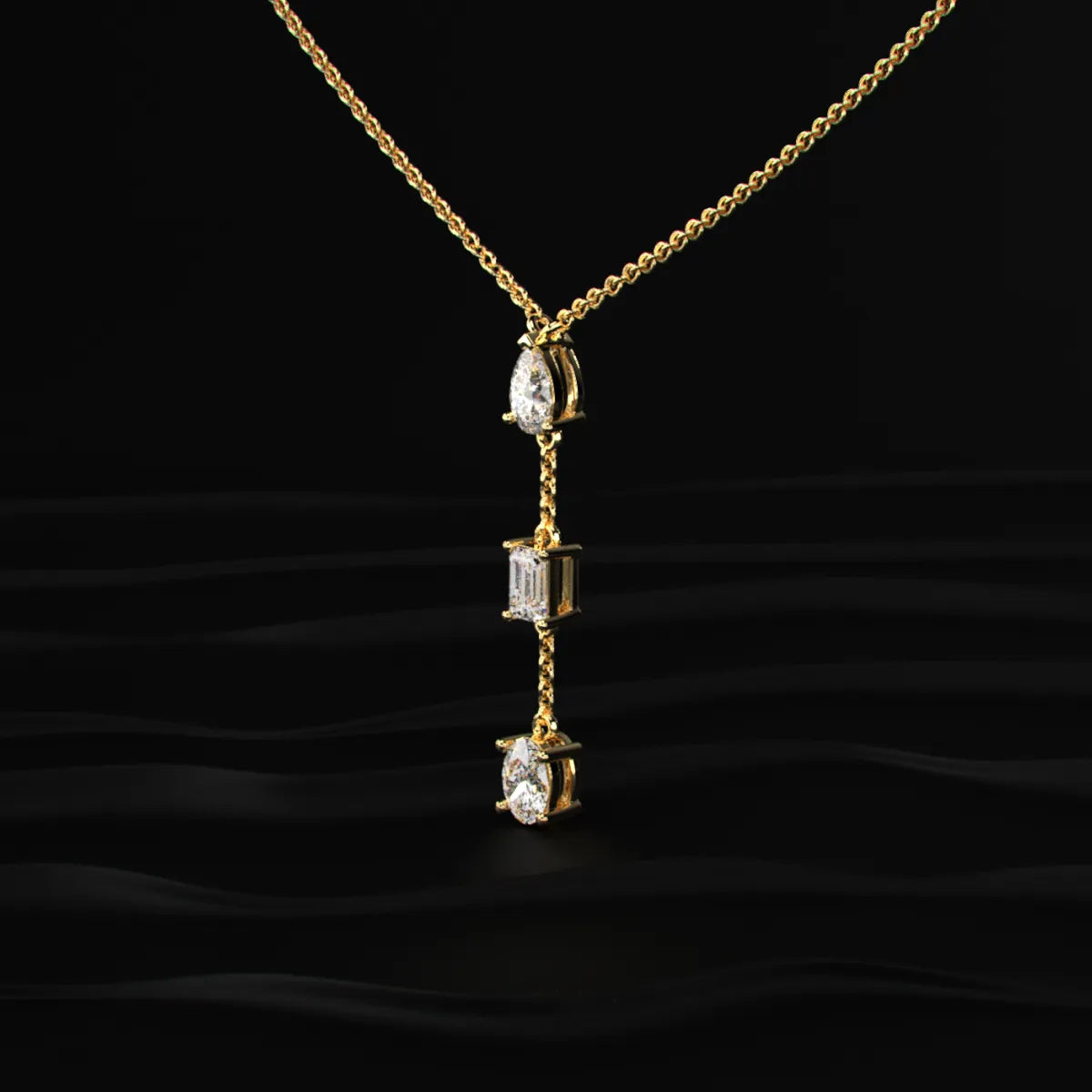 3 Diamond Drop Necklace | Earthly Jewels