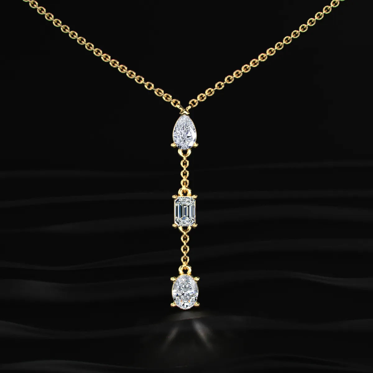 3 Diamond Drop Necklace | Earthly Jewels