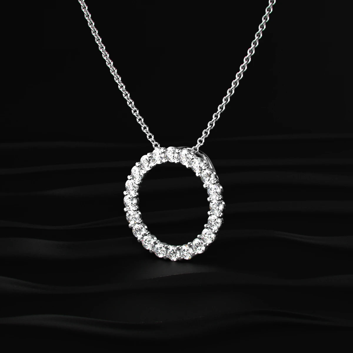 Diamond Open Circle Pendant Necklace | Earthly Jewels