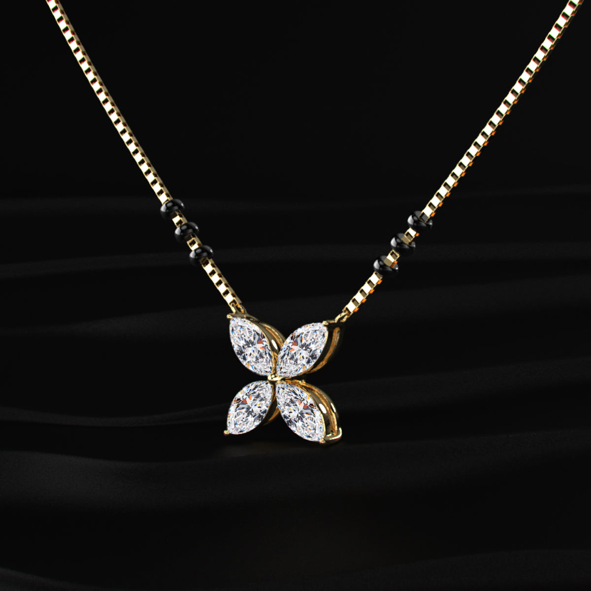 4 Marquise Diamond Mangalsutra | Earthly Jewels