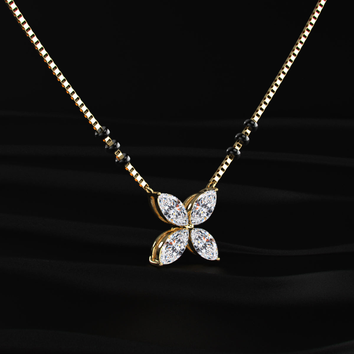 4 Marquise Diamond Mangalsutra | Earthly Jewels