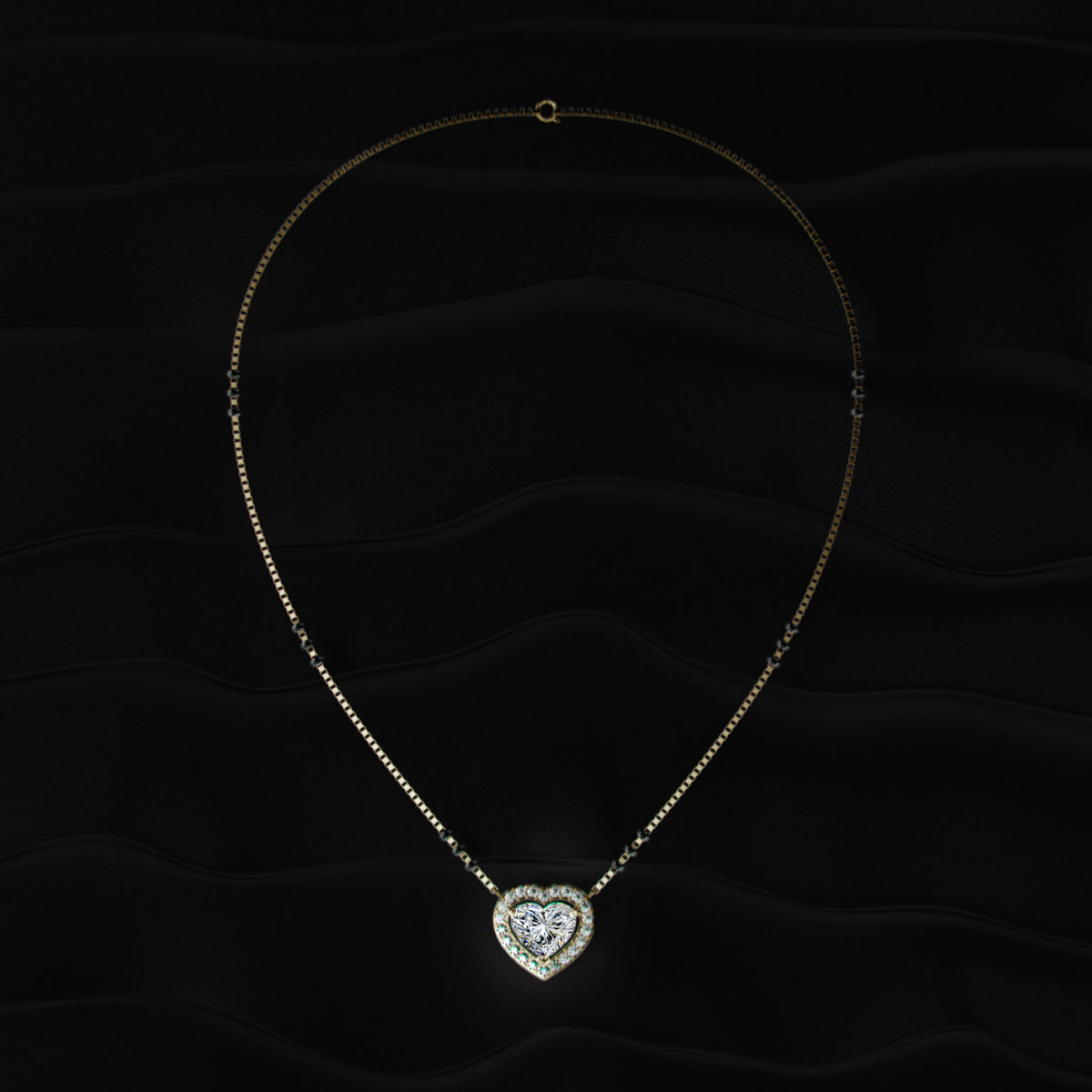 Heart Diamond Halo Mangalsutra | Earthly Jewels