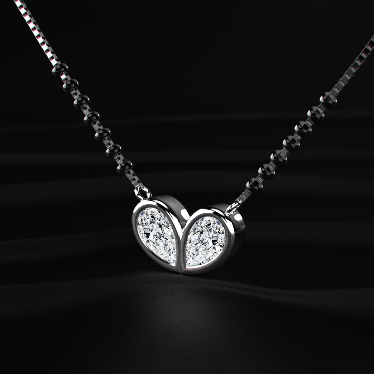 Two Pear Shape Heart Love Mangalsutra