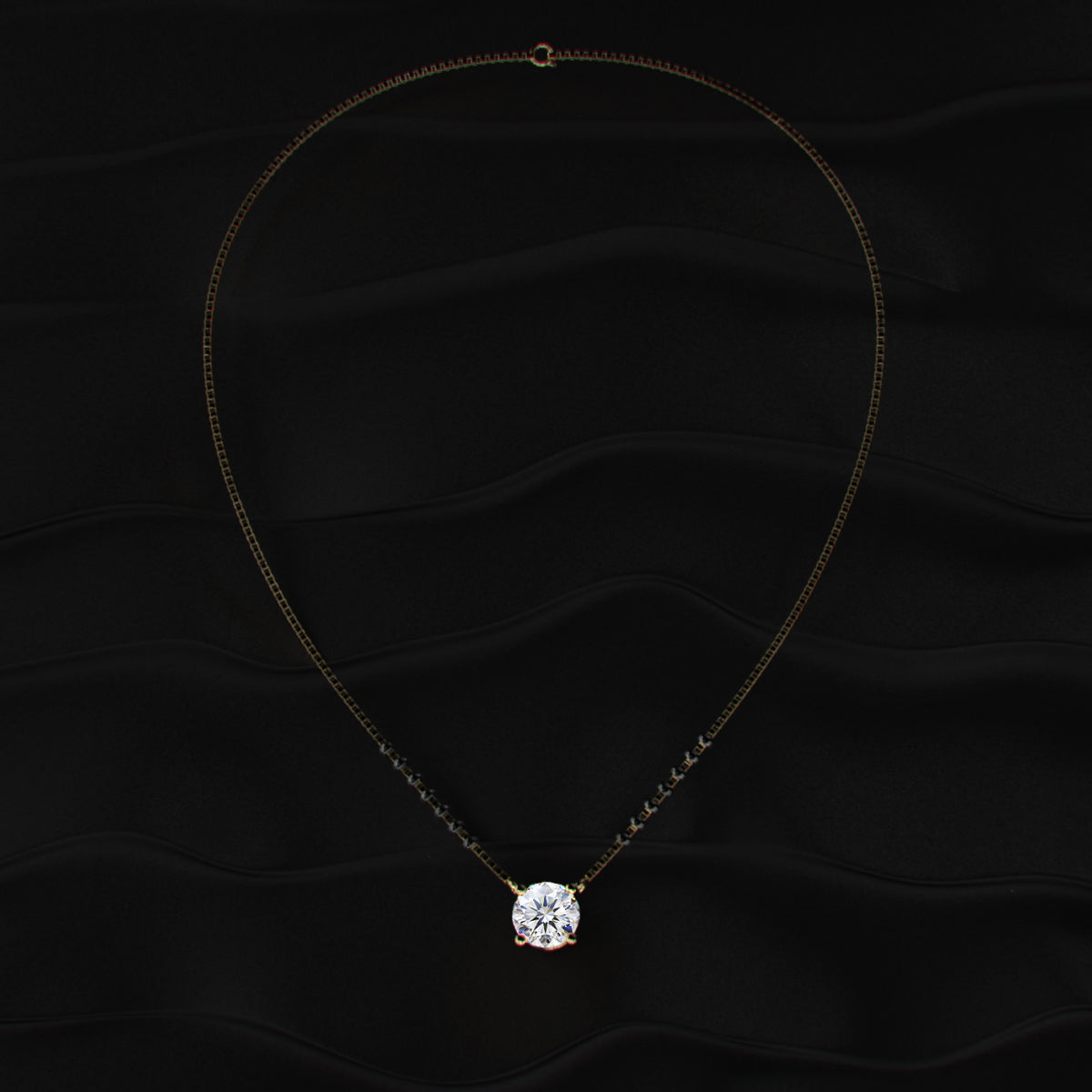 Round Diamond Solitaire Mangalsutra | Earthly Jewels