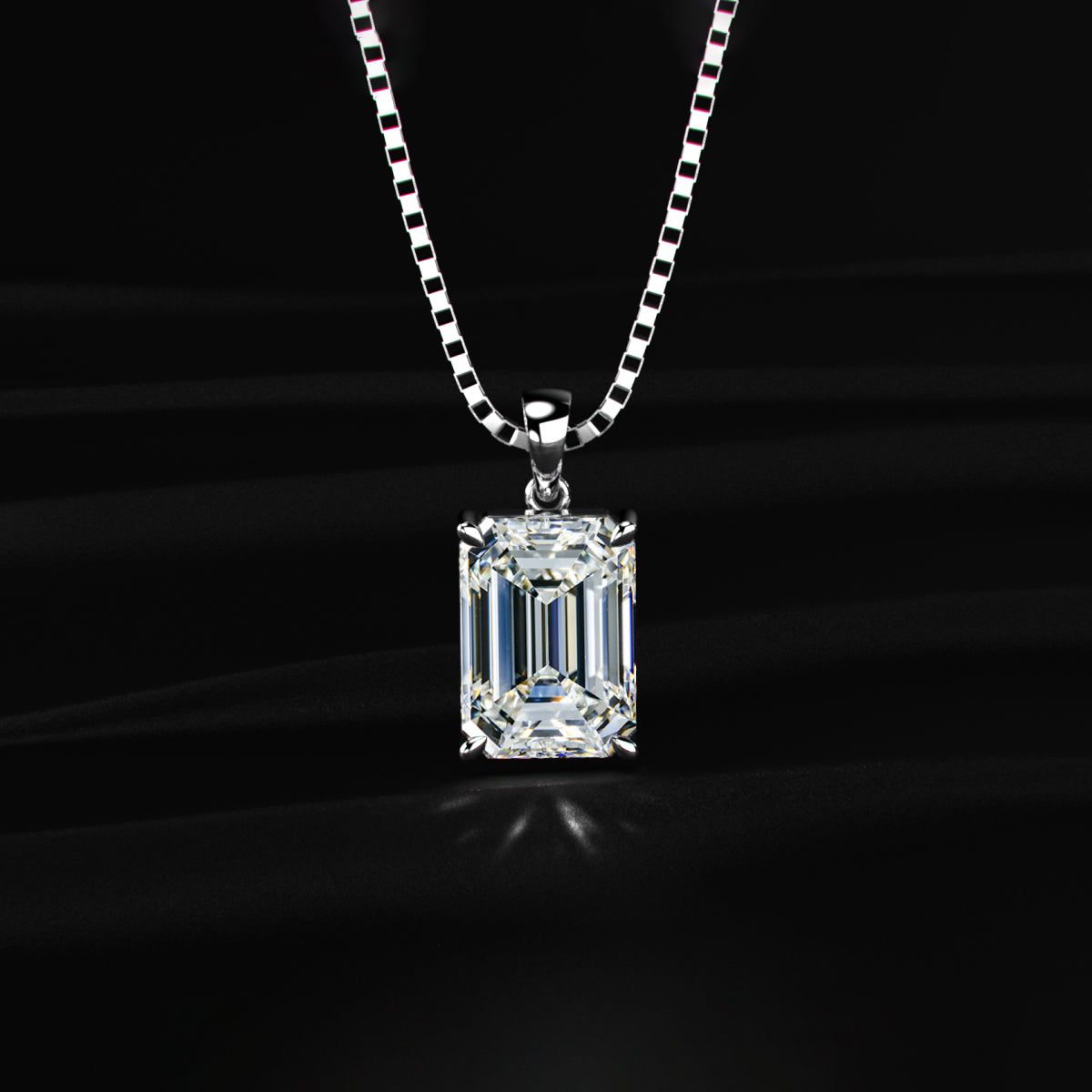 Emerald Cut Solitaire Pendant | Earthly Jewels