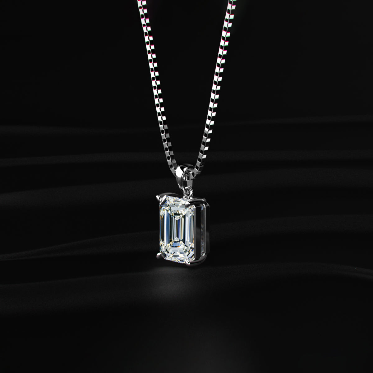 Emerald Cut Solitaire Pendant | Earthly Jewels