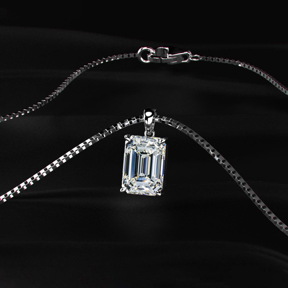 Emerald Cut Solitaire Pendant | Earthly Jewels
