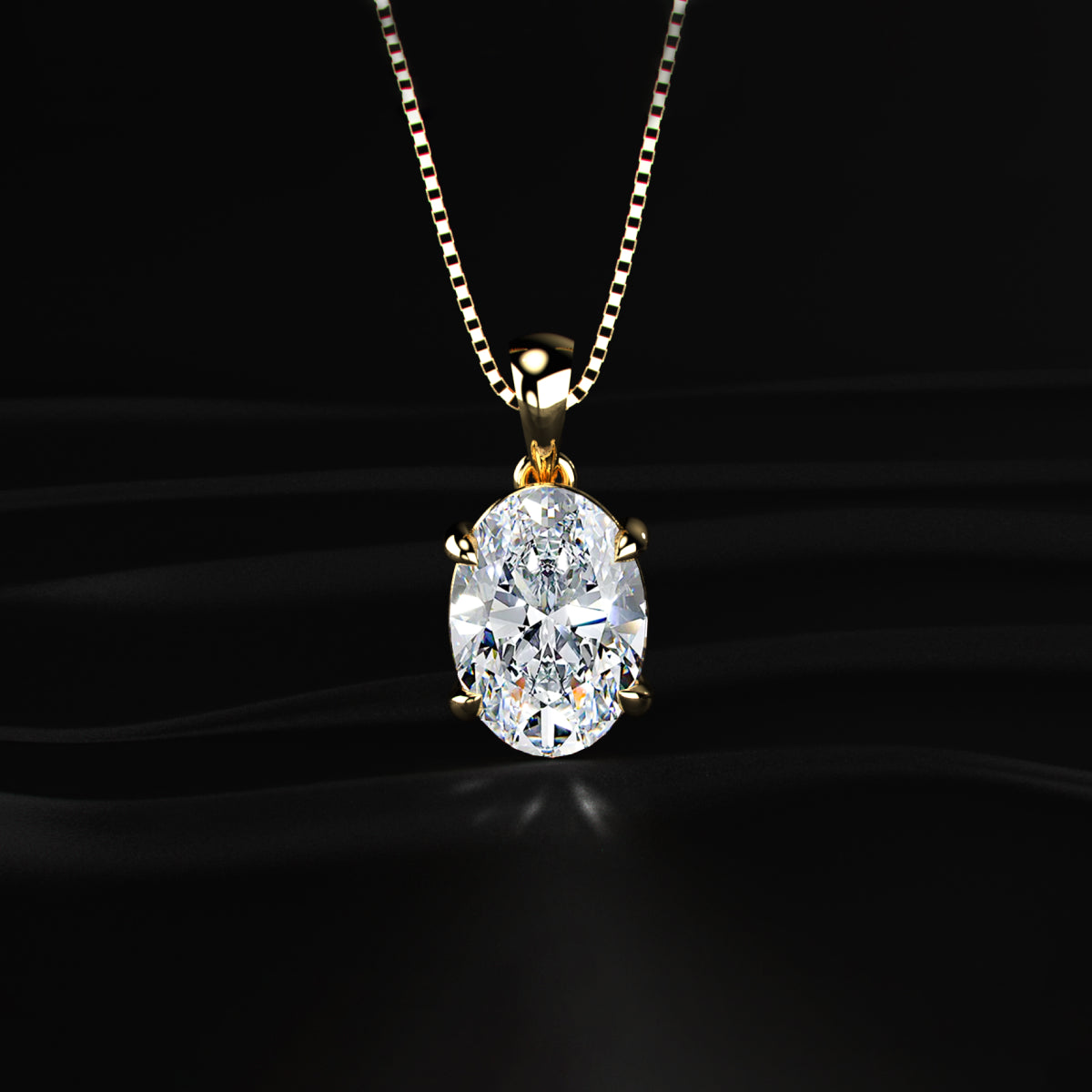 Oval Shape Solitaire Pendant | Earthly Jewels #diamond-shape_oval
