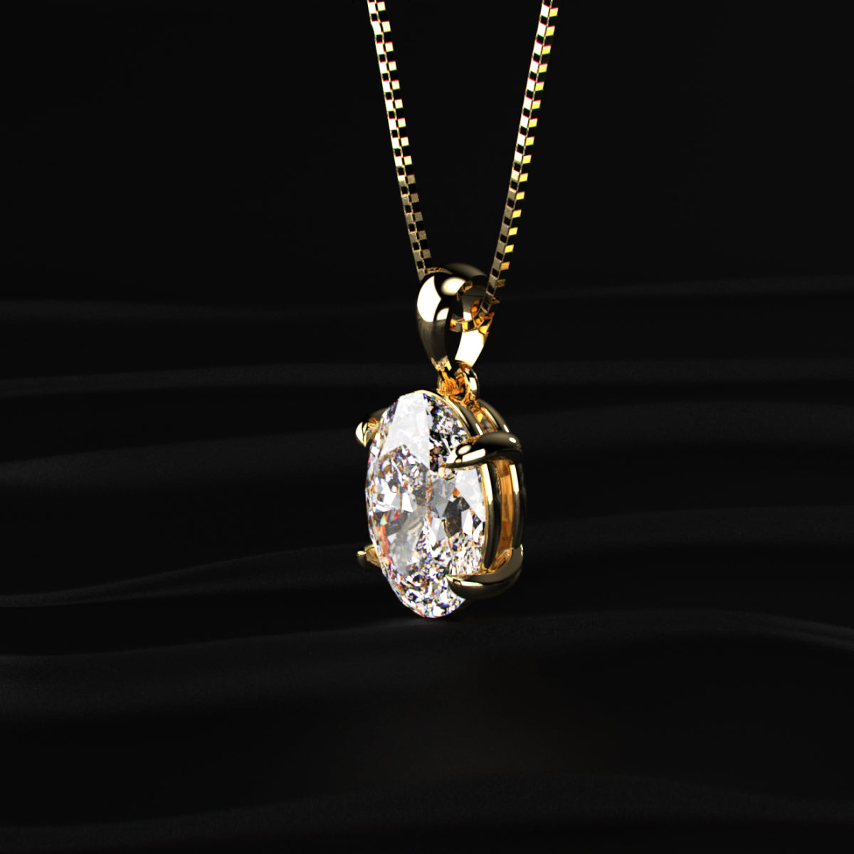 Oval Shape Solitaire Pendant | Earthly Jewels