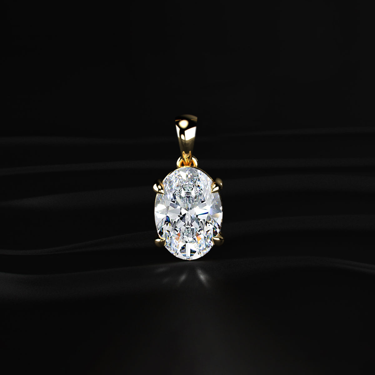 Oval Shape Solitaire Pendant | Earthly Jewels