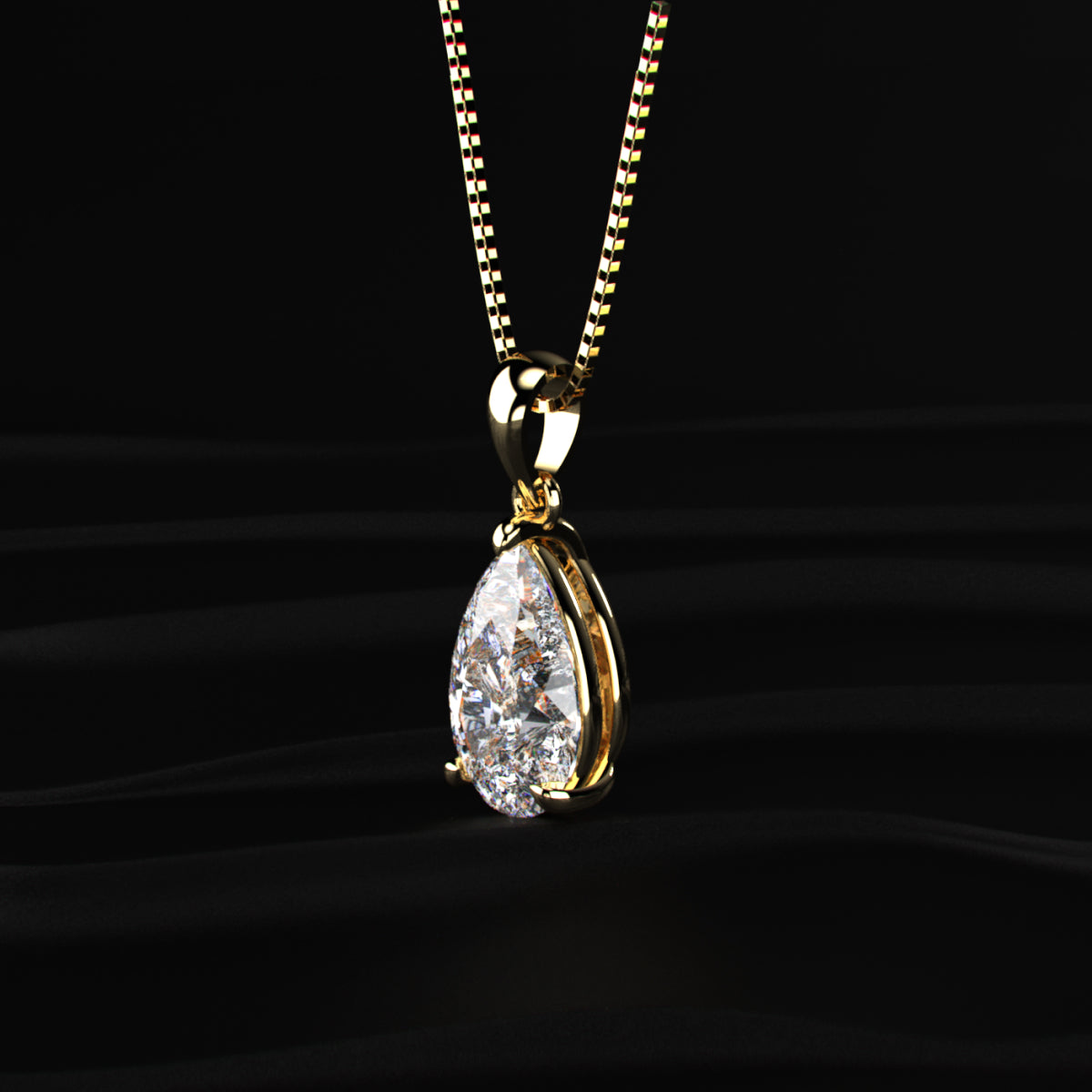 Pear Shaped Solitaire Pendant | Earthly Jewels