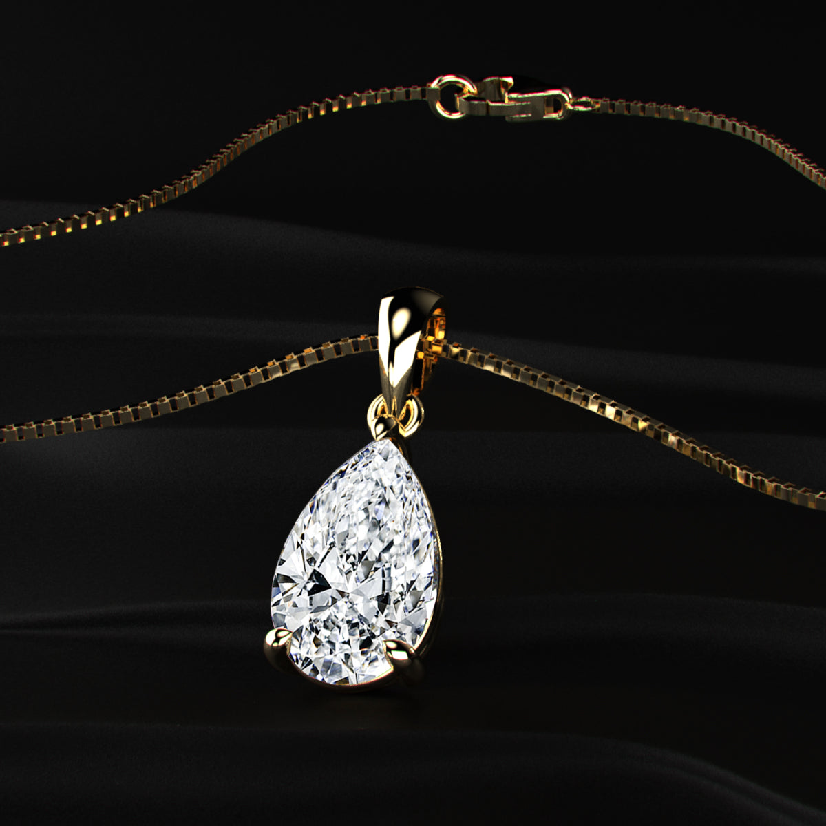 Pear Shaped Solitaire Pendant | Earthly Jewels