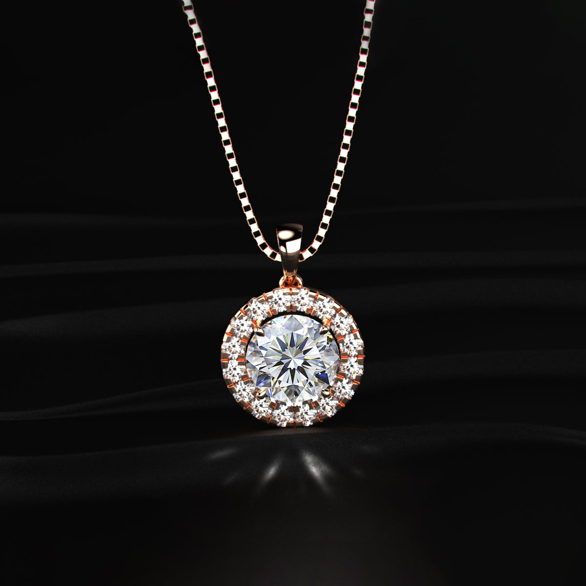 Round Diamond Halo Pendant | Earthly Jewels