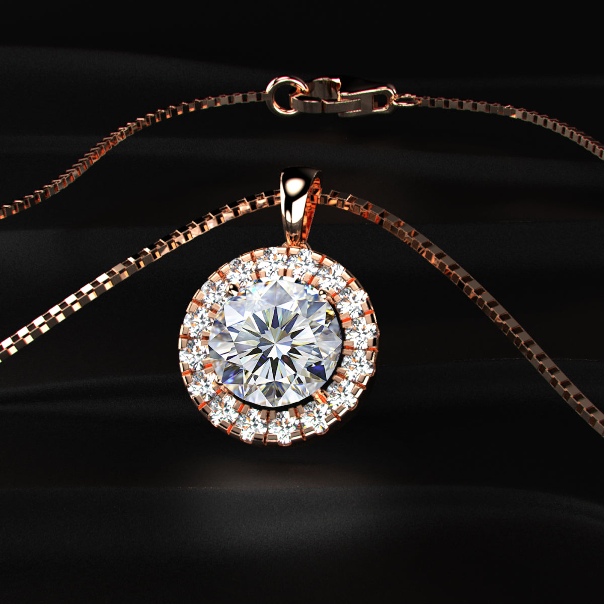 Round Diamond Halo Pendant | Earthly Jewels