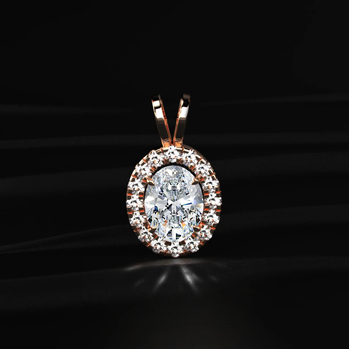 Oval Diamond Halo Pendant | Earthly Jewels