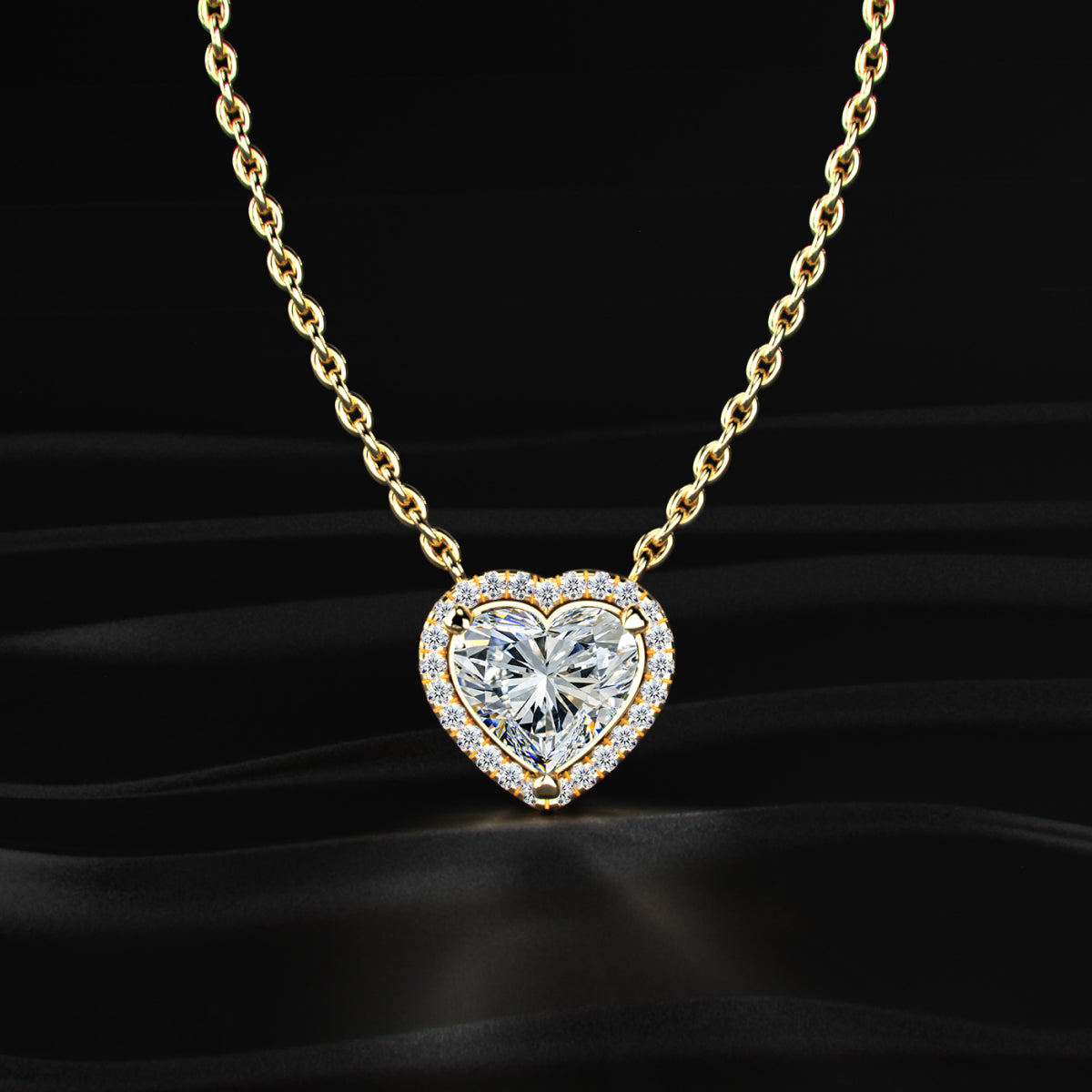 Heart Diamond Halo Necklace | Earthly Jewels