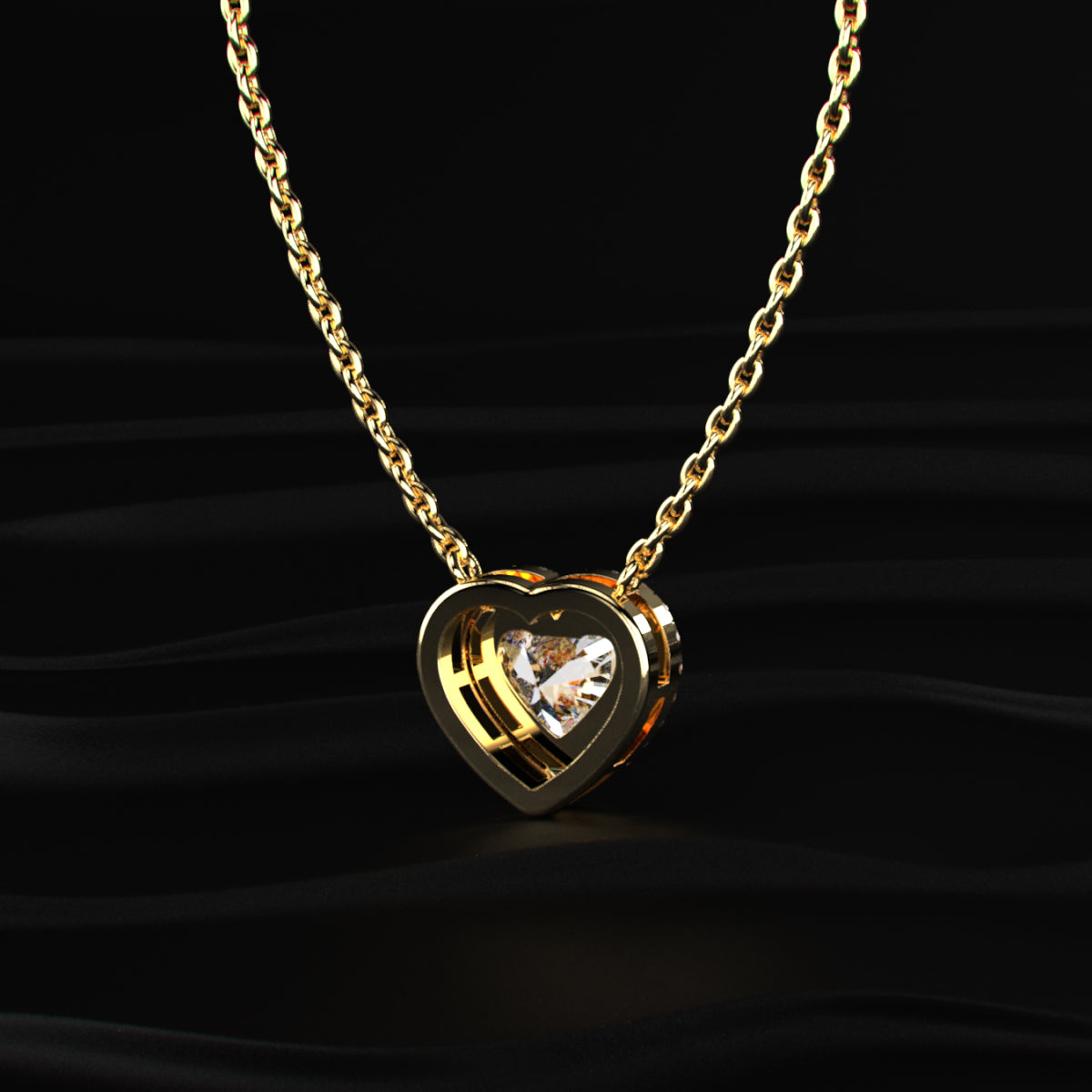 Heart Diamond Halo Necklace | Earthly Jewels