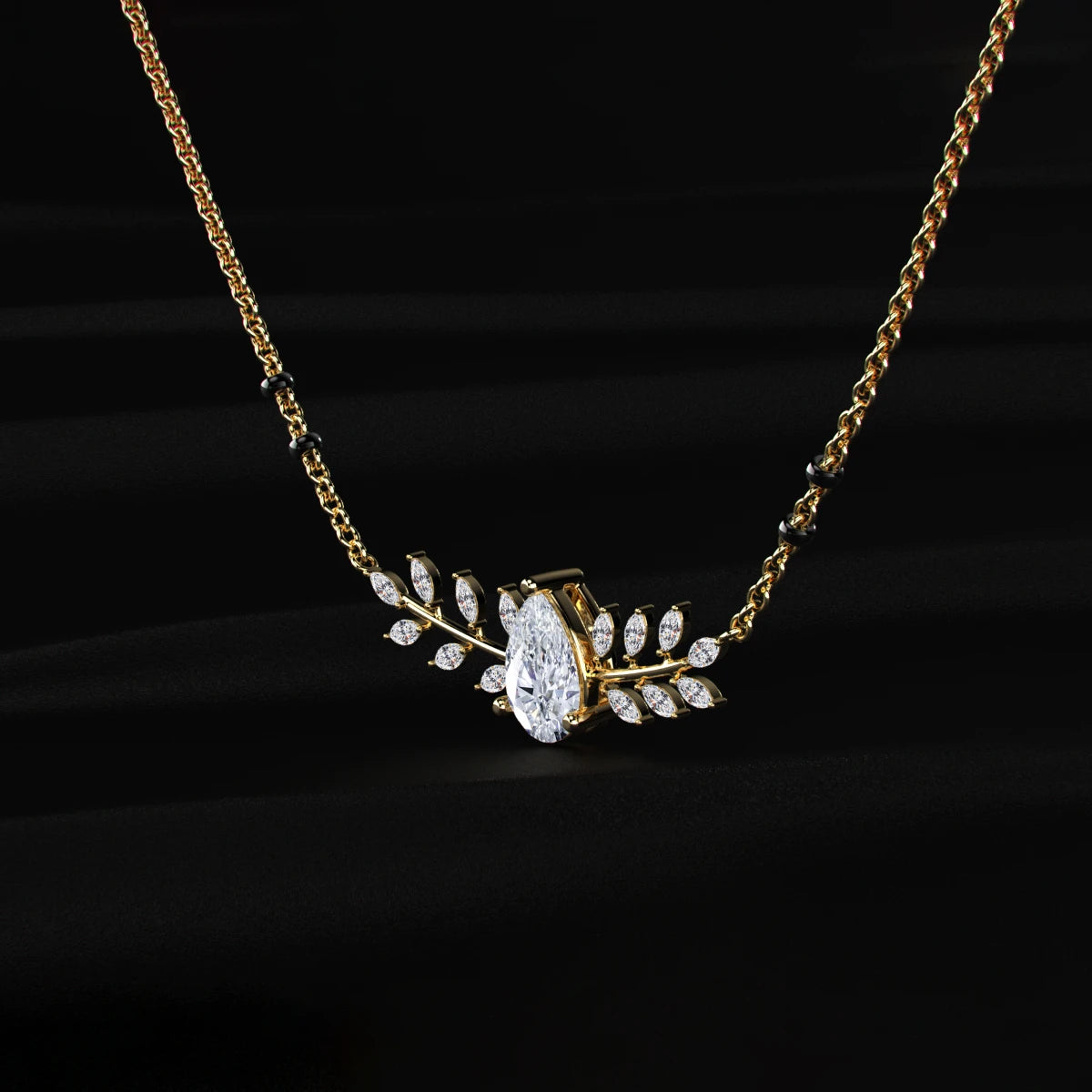 Pear Diamond Mangalsutra