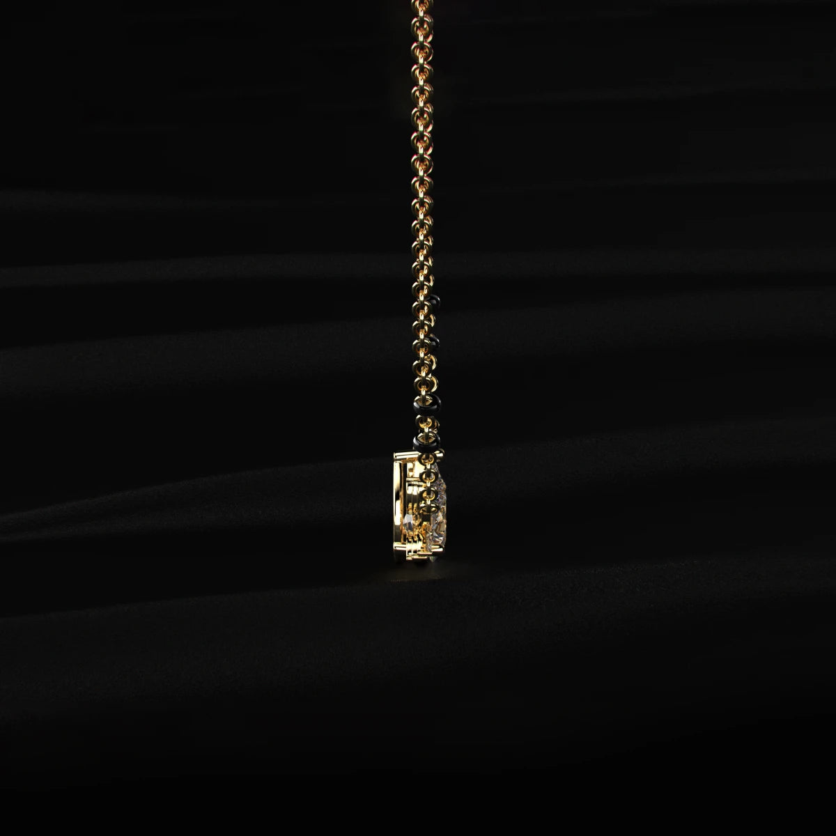 Pear Diamond Marquise Leaf Vine Mangalsutra | Earthly Jewels