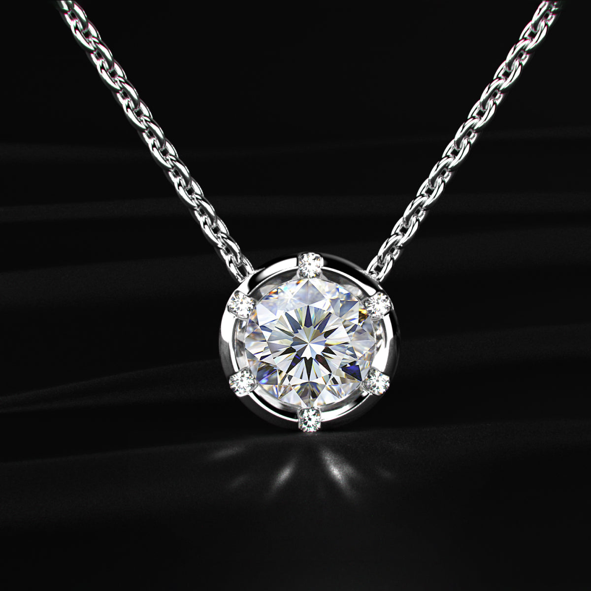 Round Solitaire Bezel Setting Pendant | Earthly Jewels
