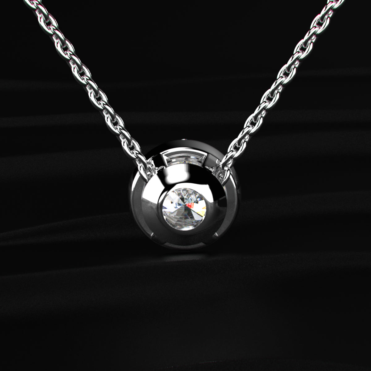 Round Solitaire Bezel Setting Pendant | Earthly Jewels